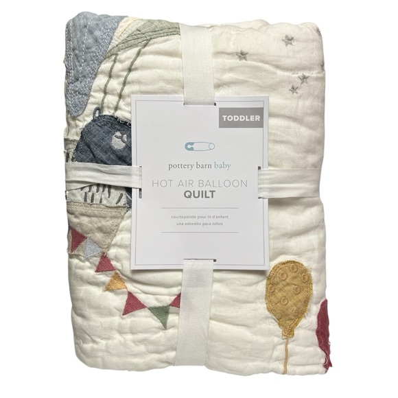 New POTTERY BARN KIDS Hot Air Balloon Toddler Quilt